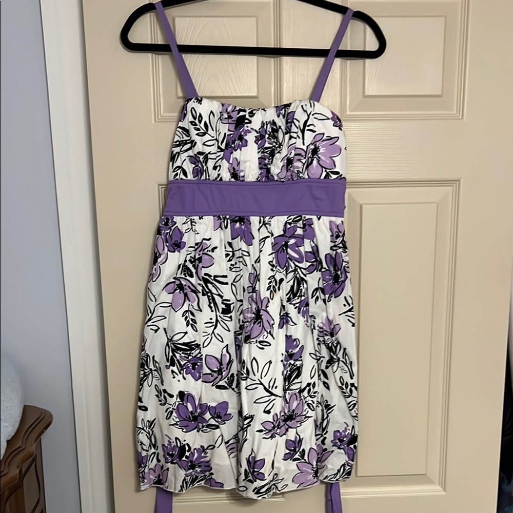 Floral Purple and White Dress